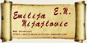 Emilija Mijajlović vizit kartica